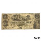 1863 $2 Genesee Valley Bank New York Note