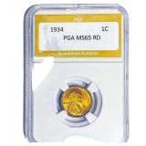 1934 Wheat Cent PGA MS65 RD