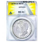 1878-S Morgan Silver Dollar ANACS MS61