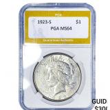 1923-S Silver Peace Dollar PGA MS64
