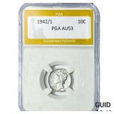 1942/1 Mercury Silver Dime PGA AU53