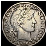 1908-O Silver Barber Half Dollar NEARLY  UNCIRCUL