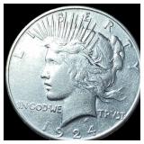 1924 Peace Silver Dollar NEARLY UNCIRCULATED