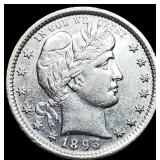 1893 Silver Barber Quarter CLOSELY  UNCIRCULATED