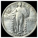 1927-S Silver Standing Liberty Quarter ABOUT UNCIR
