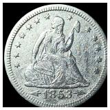 1853 Arrows Seated Liberty Quarter HIGH GRADE