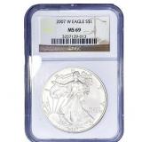 2007-W $1 Silver Eagle NGC MS69