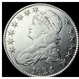 1824 Capped Bust Half Dollar NEARLY  UNCIRCULATED