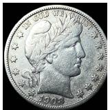 1908-O Silver Barber Half Dollar ABOUT UNCIRCULATE