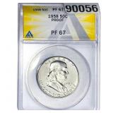 1958 Franklin Half Dollar ANACS PF67 PROOF