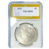 1925 Silver Peace Dollar PGA MS64