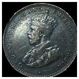 1917 Ceylon Silver 10 Cents