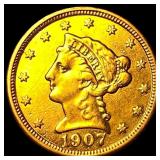 1907 Liberty Head Gold Quarter Eagle $2.50 HIGH GR
