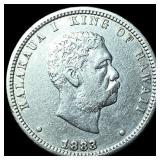1883 Hawaii Silver 1/4 Dollar CLOSELY UNCIRCULATED