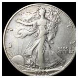 1938-D Silver Walking Liberty Half Dollar  NEARLY