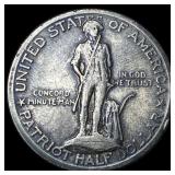 1925 Silver Lexington-Concord Half Dollar NEARLY U