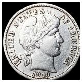 1910-D Silver Barber Dime CLOSELY UNCIRCULATED