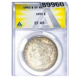 1892 Morgan Silver Dollar ANACS EF45