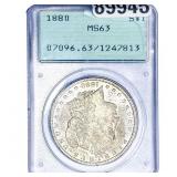 1880 Morgan Silver Dollar PCGS MS63