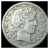 1912-S Silver Barber Quarter LIGHTLY CIRCULATED