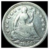 1855 Arrows Seated Liberty Half Dime ABOUT UNCIRCU
