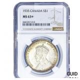 1935 $1 Sliver Canada  NGC MS63+