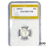 1944-D Mercury Silver Dime PGA MS67 FSB