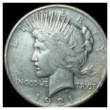 1921 Silver Peace Dollar NEARLY UNCIRCULATED
