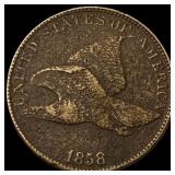 1858 Copper-Nickel Flying Eagle Cent NEARLY UNCIRC