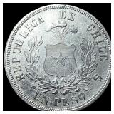 1870 Chile Silver 1 Peso HIGH GRADE