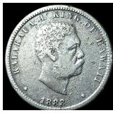 1883 Hawaii Silver 1/4 Dollar ABOUT UNCIRCULATED