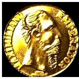1865 Mexico Maximilian Empire Gold 20 Pesos UNCIRC