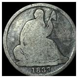 1837 Silver Half Dime No Stars NICELY CIRCULATED
