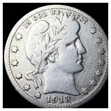 1913-D Silver Barber Quarter NEARLY  UNCIRCULATED