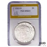1922-D Silver Peace Dollar PGA MS64+
