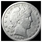 1897-S Silver Barber Half Dollar NEARLY  UNCIRCUL