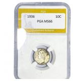 1936 Mercury Silver Dime PGA MS66