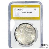 1902-O Morgan Silver Dollar PGA MS64