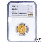 1942 Wheat Cent NGC PF63 RB