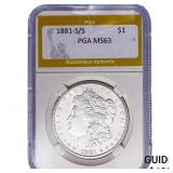 1881-S/S Morgan Silver Dollar PGA MS63