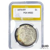 1878 8TF Morgan Silver Dollar PGA MS62