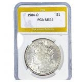 1904-O Morgan Silver Dollar PGA MS65
