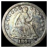 1844 Seated Liberty Half Dime NEARLY  UNCIRCULATE