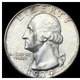 1939 Silver Washington Quarter CHOICE BU