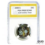 2000-S South Carolina Quarter PGA PR68 DCAM Toned