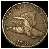 1858 Flying Eagle Cent NEARLY UNCIRCULATED