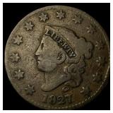 1827 Coronet Head Large Cent LIGHTLY  CIRCULATED