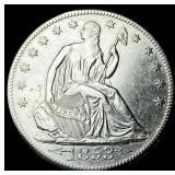 1853-O Arrows/Rays Seated Liberty Half Dollar  CL