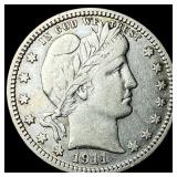 1911 Silver Barber Quarter NEARLY  UNCIRCULATED