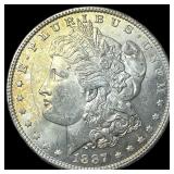 1887 Silver Morgan Dollar GEM BU